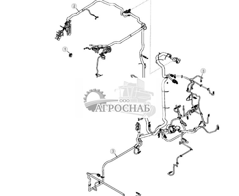 Жгут проводов кабины и главный жгут проводов для дополнительного топливного фильтра и водоотделителя с нагревателем - ST45237 110.jpg